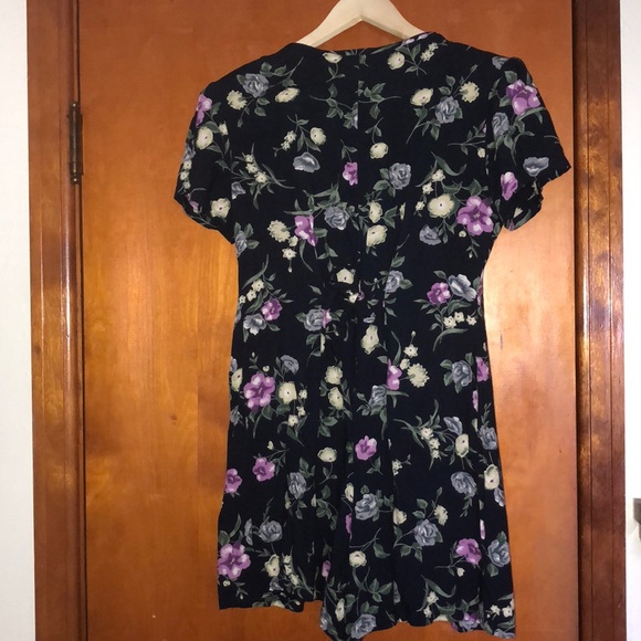 Navy, purple and blue flower romper - Picture 2 of 2